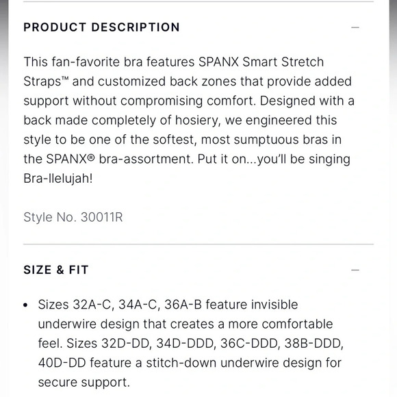 Spanx size 38 D Black Spanxsmooth Bra-llelujah Front Close Bra Underwire - Picture 3 of 8